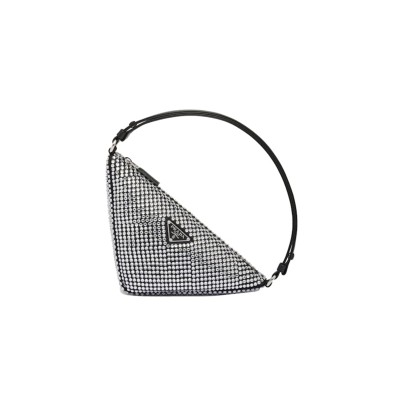 PRADA CRYSTAL-STUDDED SATIN POUCH lNQ044 (26*15*5.5cm)  PRADA CRYSTAL-STUDDED SATIN POUCH lNQ044 (26*15*5.5cm)